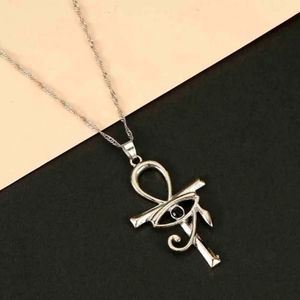 Sterling silver Eye of horus anhk Egyptian necklace silver Stainless ste…